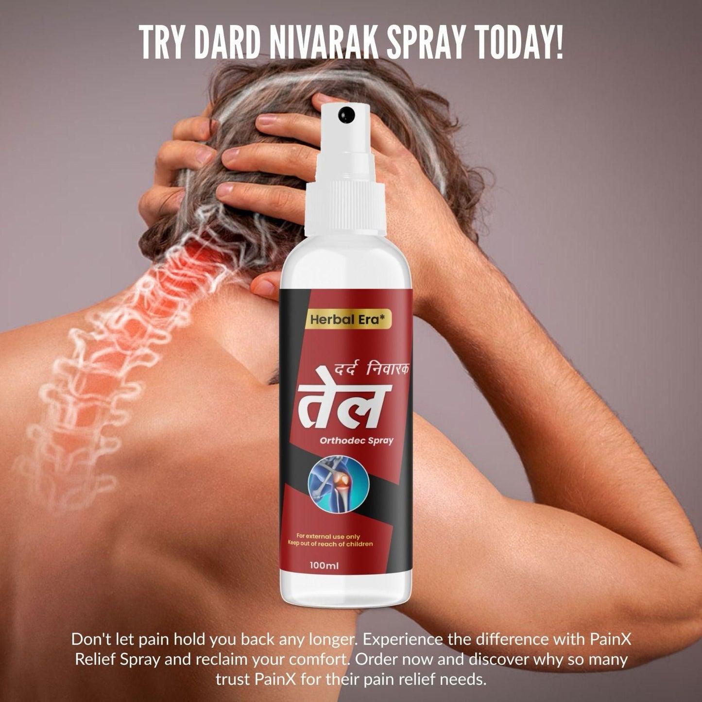 Herbal Era Dard Nivarak Spray Tel Natural Pain Relief Formula (Buy 1 Get 1 Free )