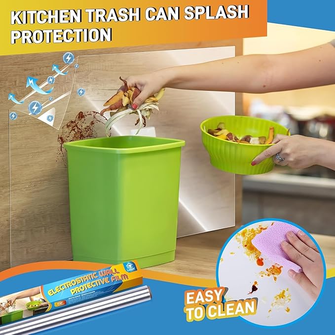 Self- Adhesive Transparent Electrostatic Wall Protection Film (Buy 1 Get 1 Free)💯